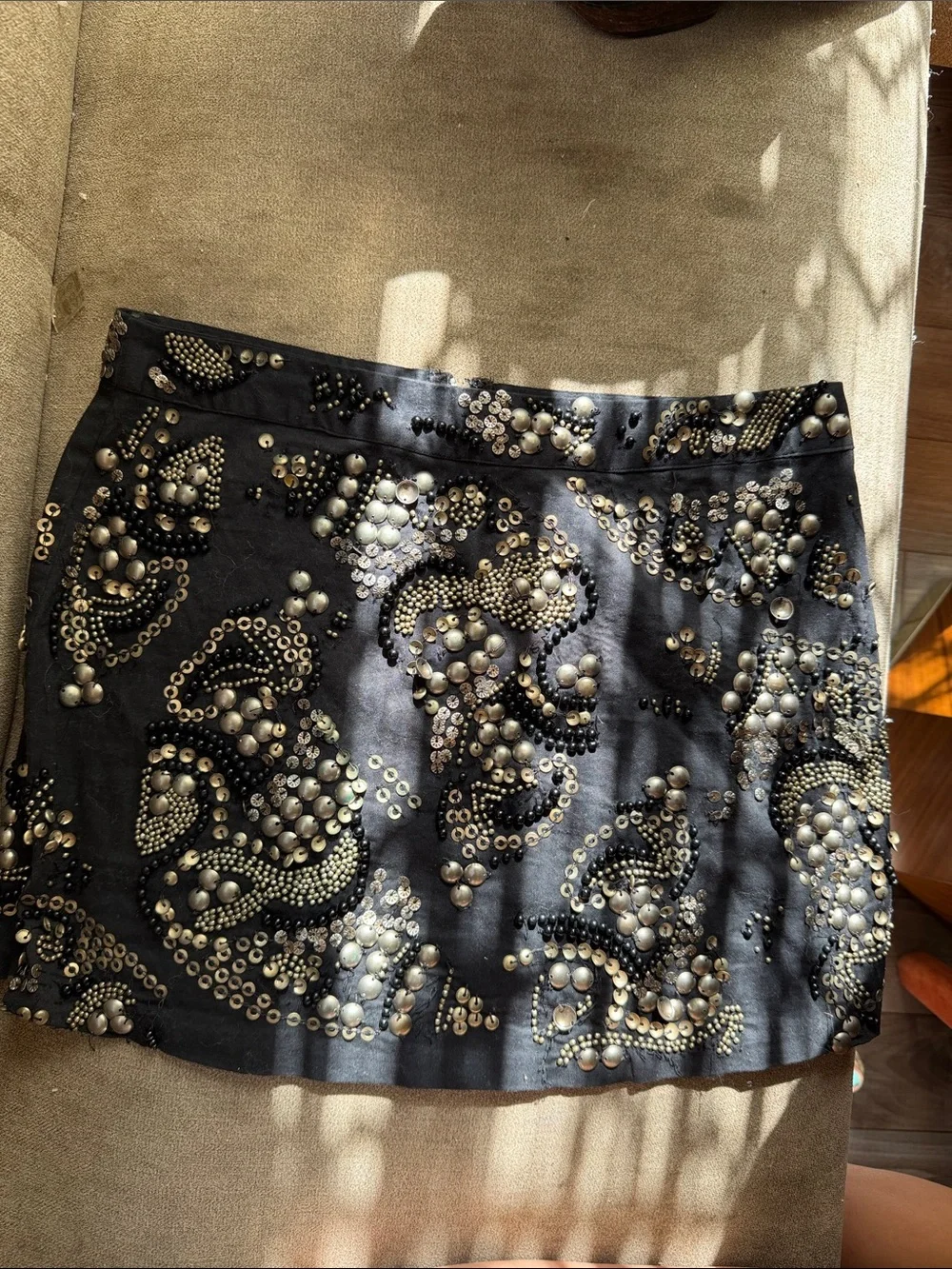Topshop y2k nyc mini skirt with allover embellishments rock & roll boho